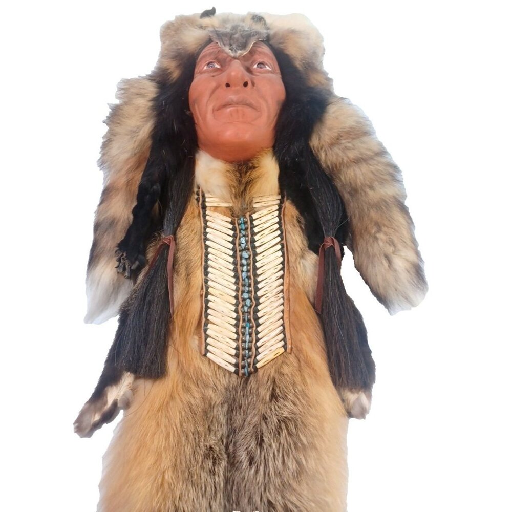 43" Native American La Ne Ayo Assiniboine Walking Wolf Cherokee Mask 1/100 - Picture 4 of 16